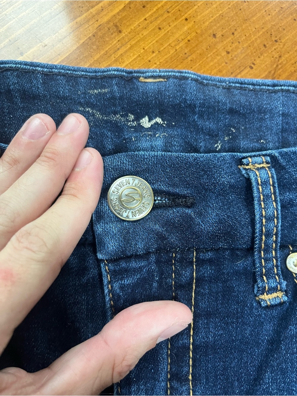 Seven7 Dark Wash High Rise Slim Fit Jeans Women's Size 16 EUC - Picture 3 of 10